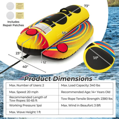 Double Inflatable Towable Tube Banana Boat