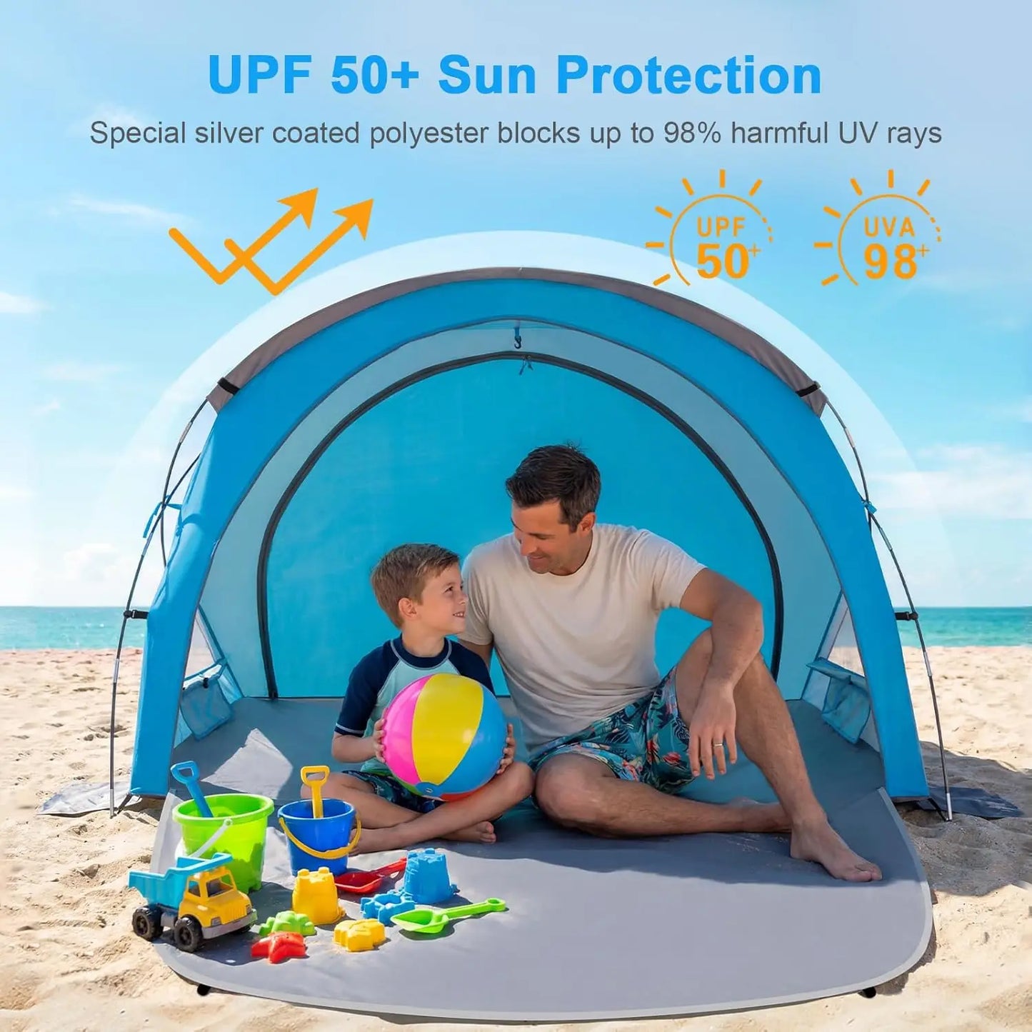 Beach Sun Shelter with UPF50 UV Protection