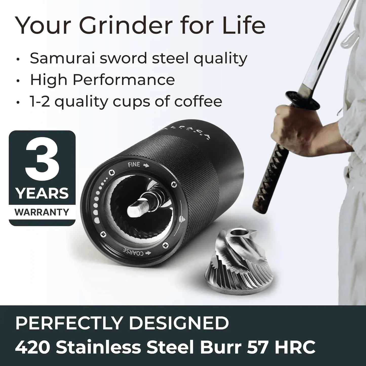 Coffee Grinder with Adjustable Burr for Espresso, Home