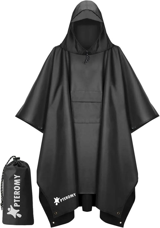 Waterproof Hooded Rain Poncho for Adults