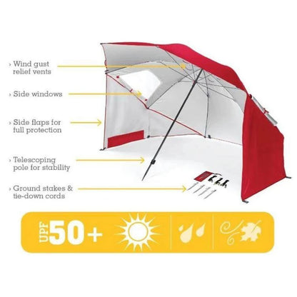 Outdoor Portable Sunshade Umbrella Beach Tent with Window Fishing Beach Umbrella Windproof Foldable Travel Umbrellas Sunscreen