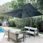10x10 Offset Patio Umbrella Aluminum Cantilever 360° Rotation UV Protection Pool Deck Garden Customized