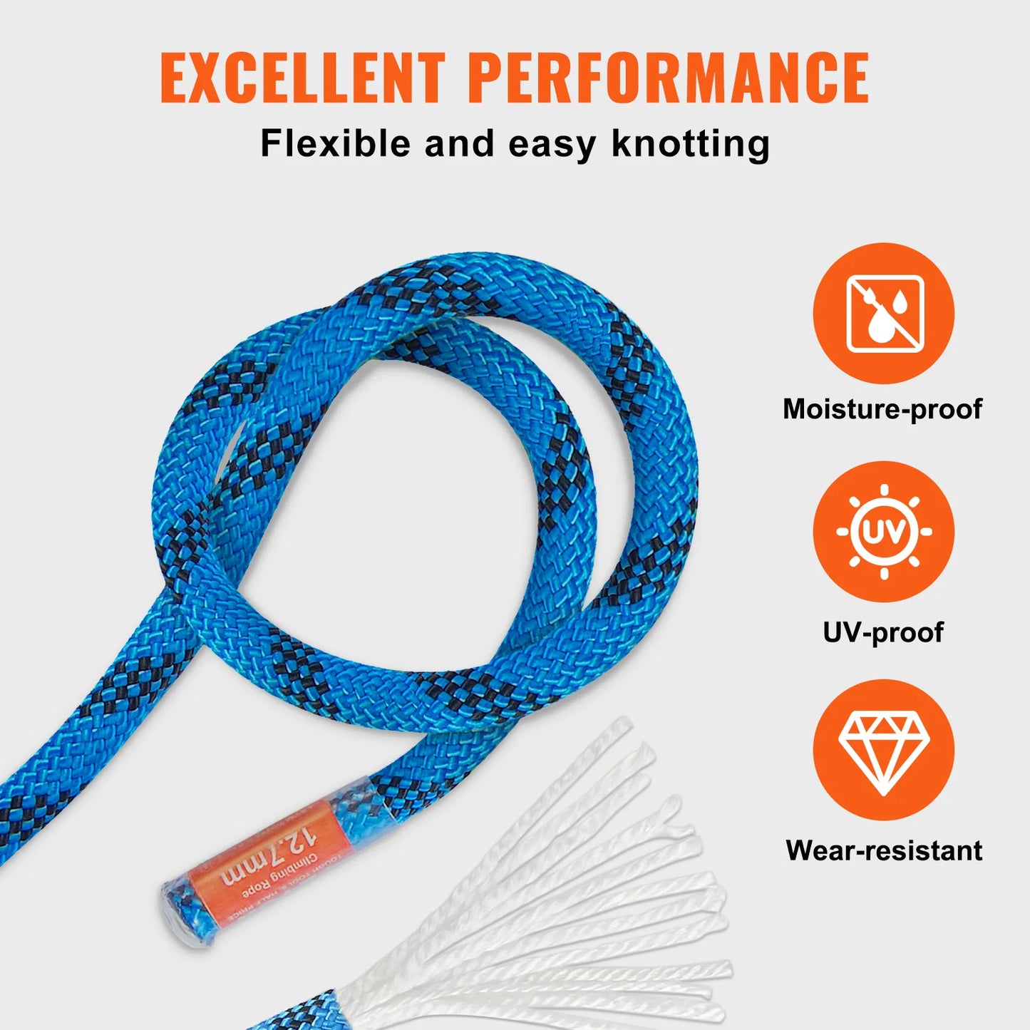 12.7mm Static Climbing Rope 125/150/200ft
