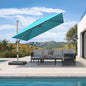 10x10 Offset Patio Umbrella Aluminum Cantilever 360° Rotation UV Protection Pool Deck Garden Customized