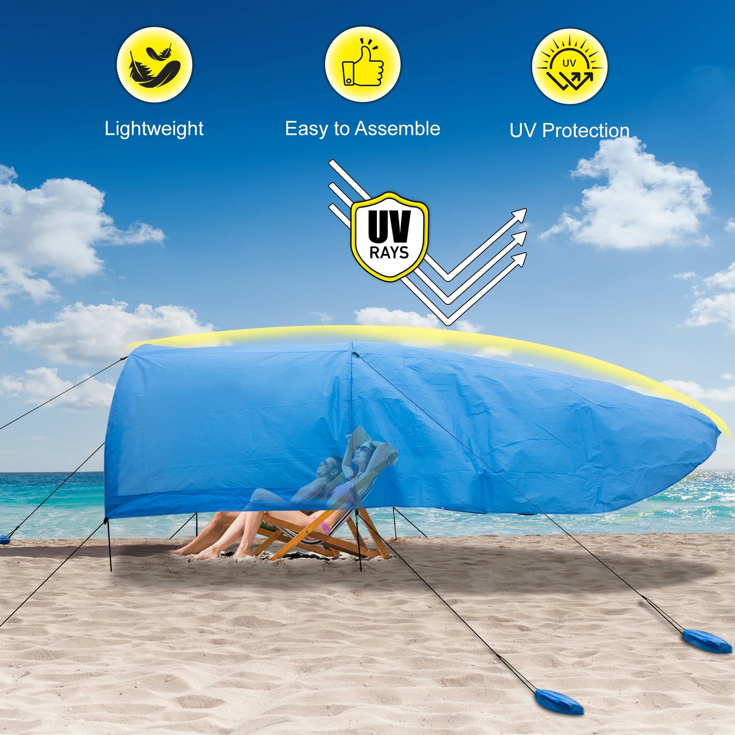 Portable Beach Wind-Powered Shade  200 Sq. Ft.