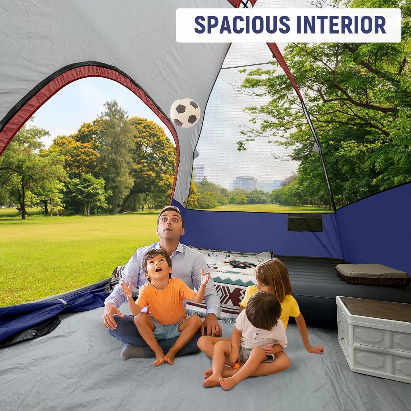 6-Person Waterproof Camping Tent with Easy Setup,