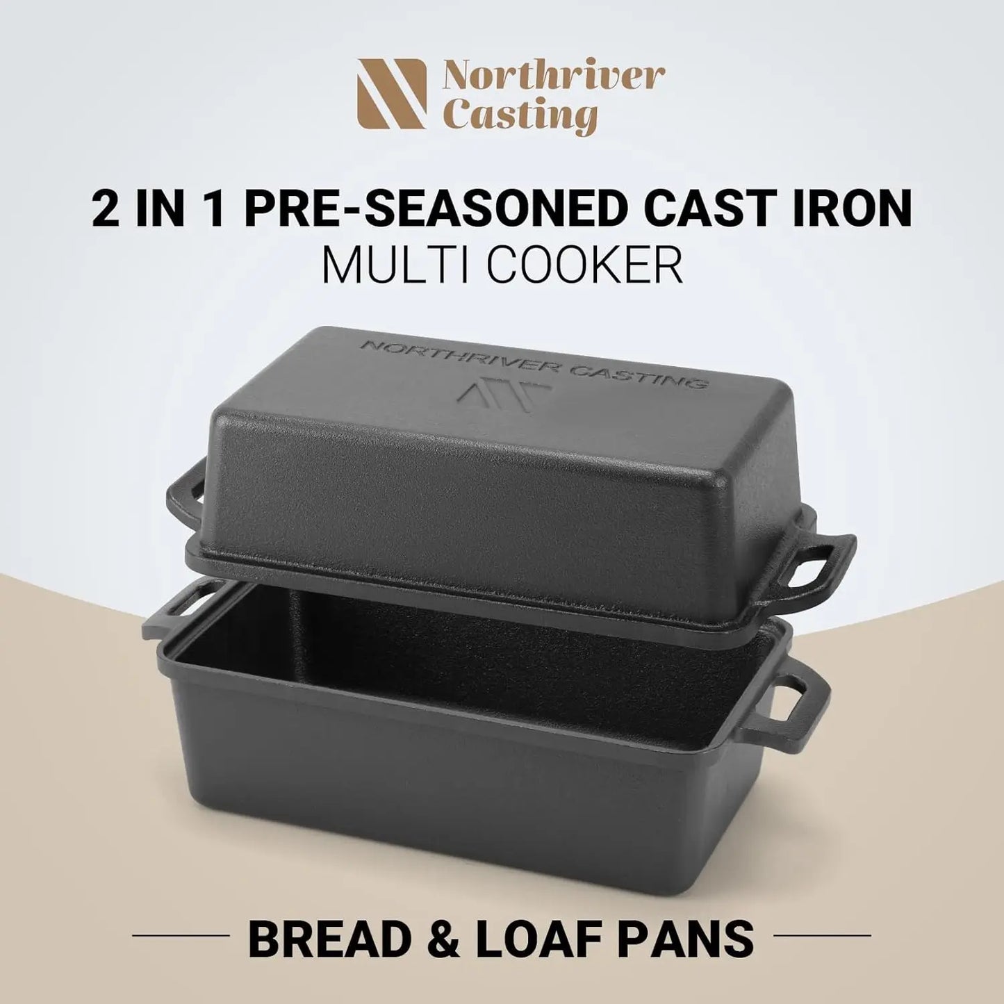 Cast Iron Loaf Pan with Lid 9x5