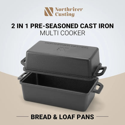 Cast Iron Loaf Pan with Lid 9x5