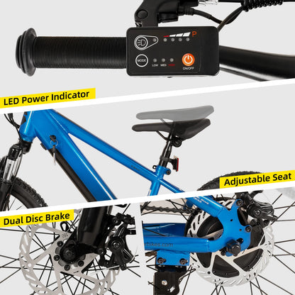 Electric Mountain Bike for Kids Teens Ages 7+