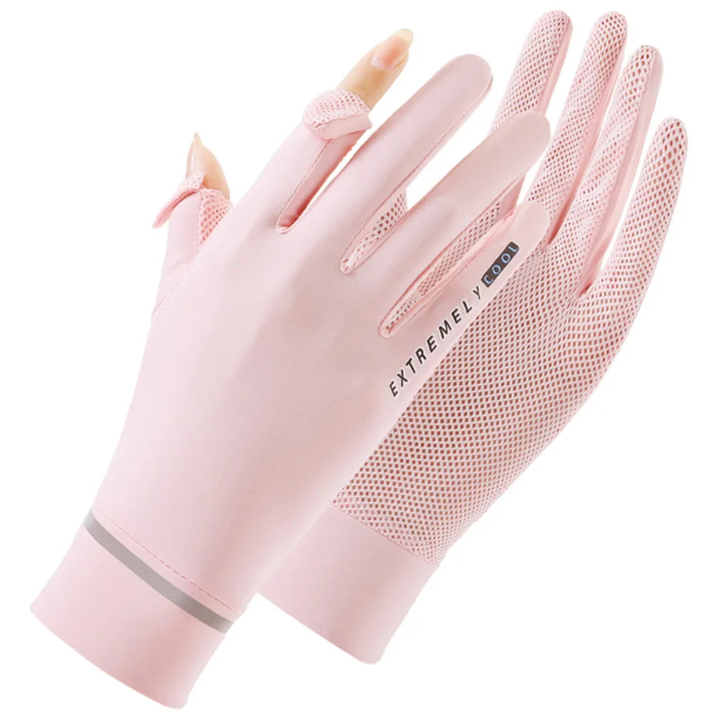 Lady Sunscreen Ice Silk Gloves