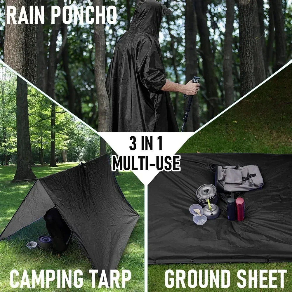 3 In 1 Military Raincoat  with Hood