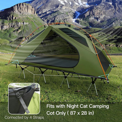 Elevated Camping Cot Tent with 16 Legs