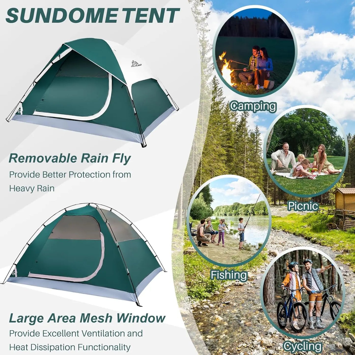 Lightweight 1-6 Person Dome Tent