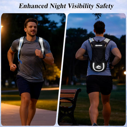 2 Pack Hydration Backpack with 2L Bladder, Lightweight Breathable Water Backpack for Hiking Running Cycling