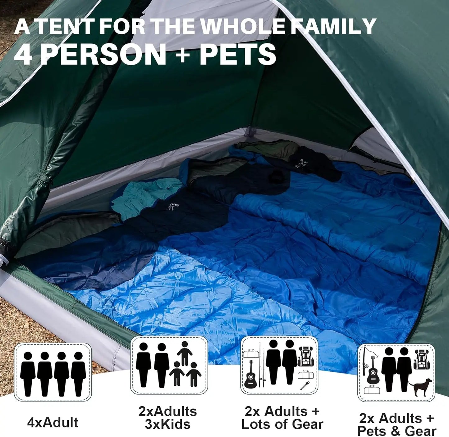 Lightweight 1-6 Person Dome Tent