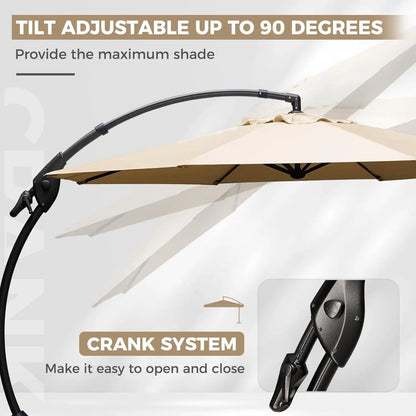 12 FT Sunbrella Cantilever Umbrella with Base