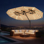 15FT Cantilever Umbrella with Solar Light & Base