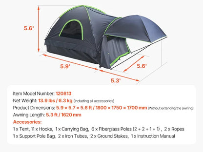 Pickup Truck tent with Expandable Awning