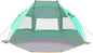 Beach Tent 3 Person Sun Shelter UPF 50+ with Extended Waterproof Pe Floor & 3 Mesh Roll Up Windows Fits