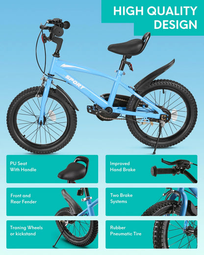 16 Inch Kids Bike with Training Wheels