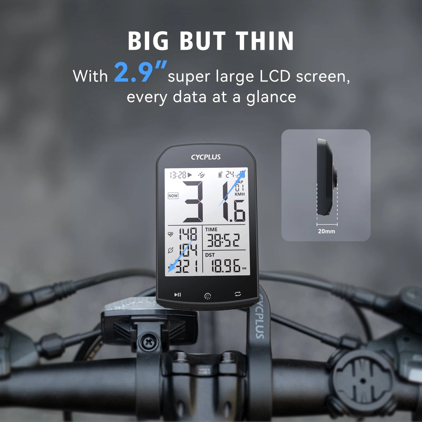 M1+Z1 Cycling GPS Wireless Bike Computer BLE 5.0/ANT