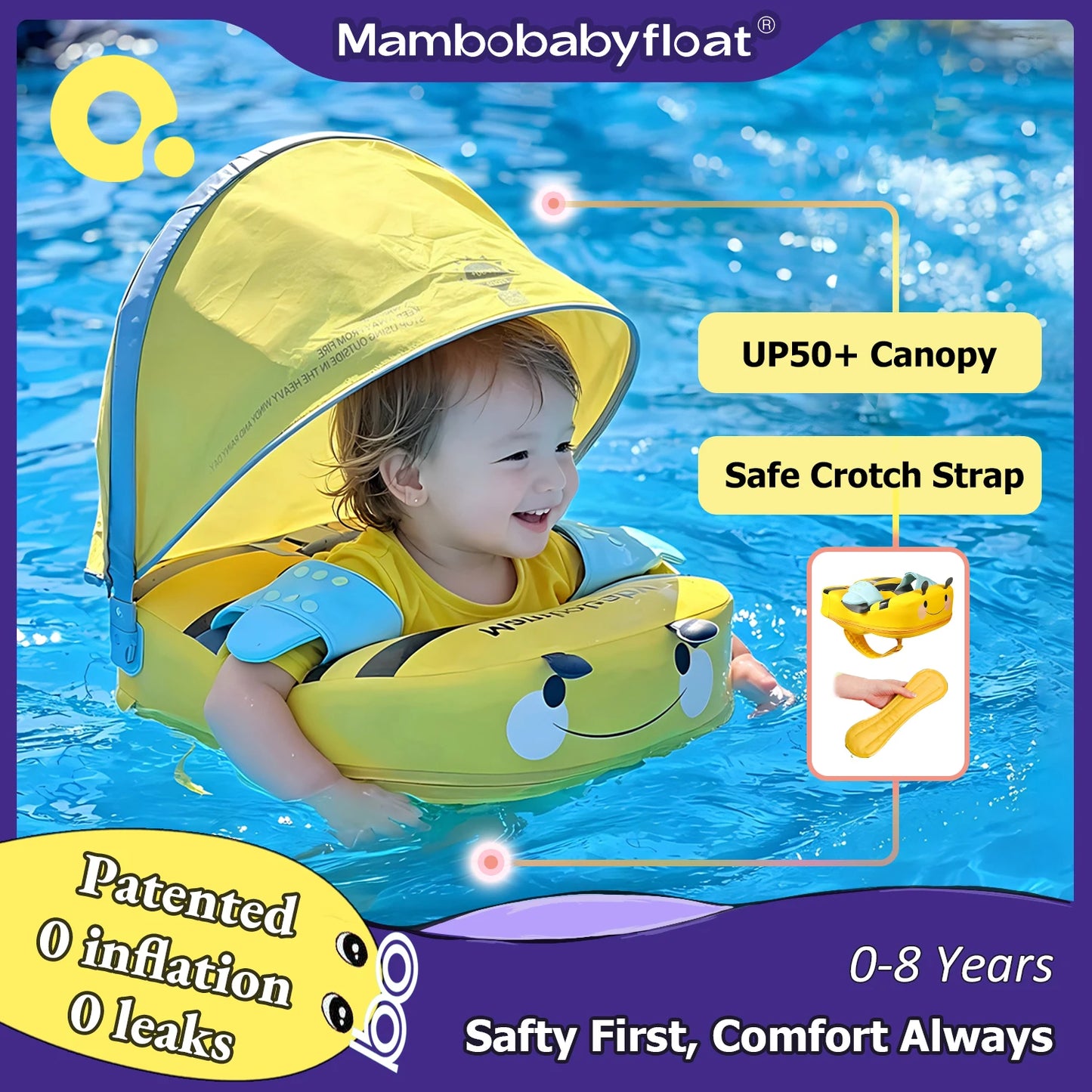Baby/Toddler Pool Float with Crotch Support
