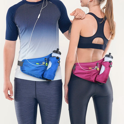 Hydration Belt Pack Reflective Running Waist Bag Large Capacity Water Bottle Holder Bag Multifunction for Hiking Walking