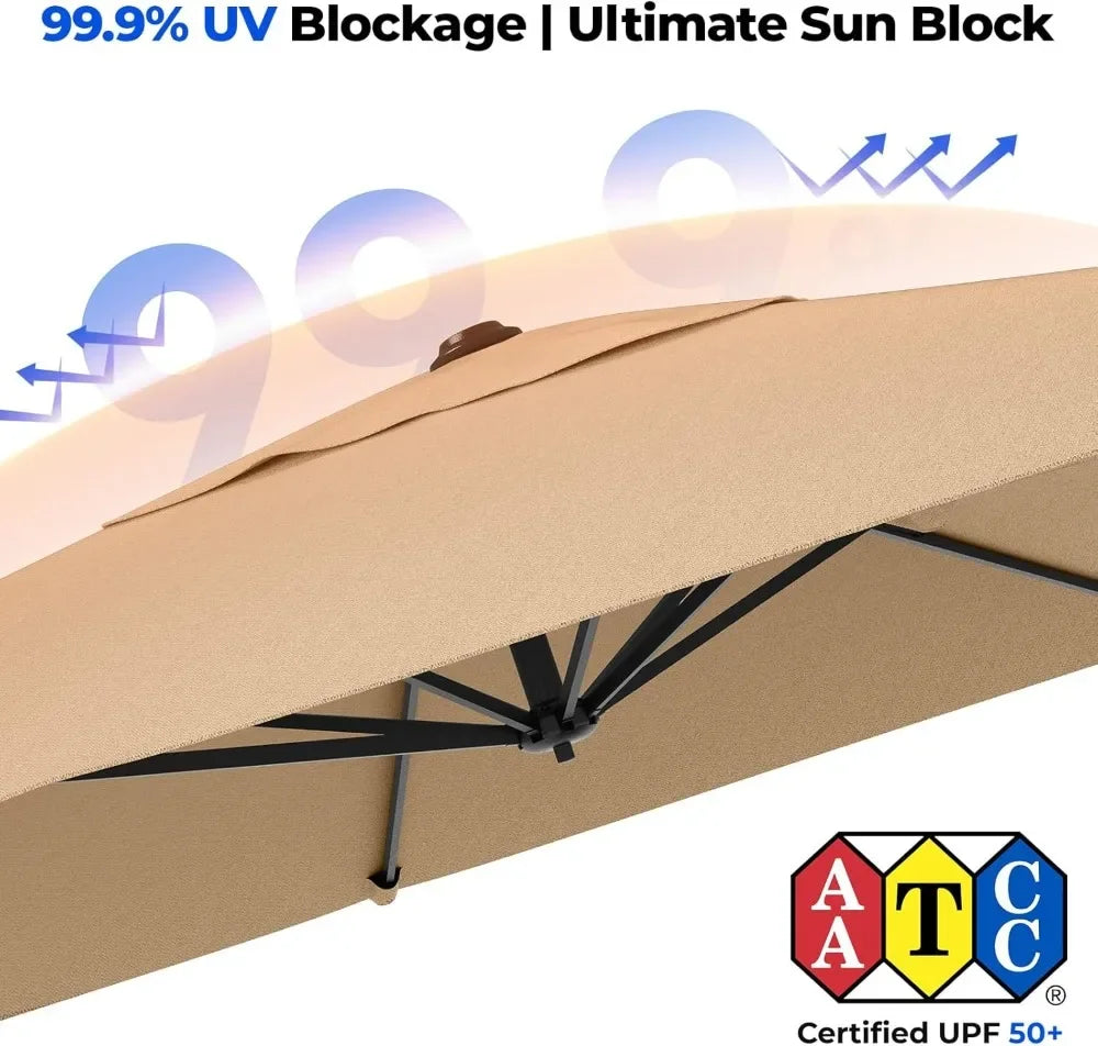 10x10 FT  Patio Umbrella with 360° Rotation