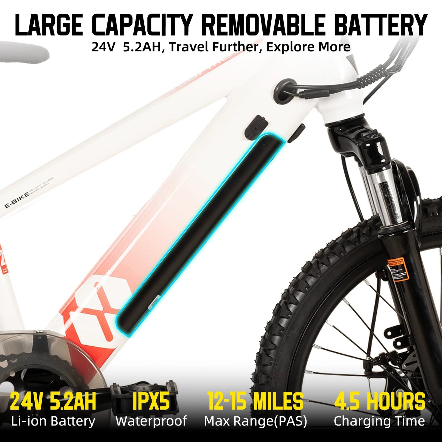 Electric Bike for Kids Teens Ages 7+ with 250W Motor