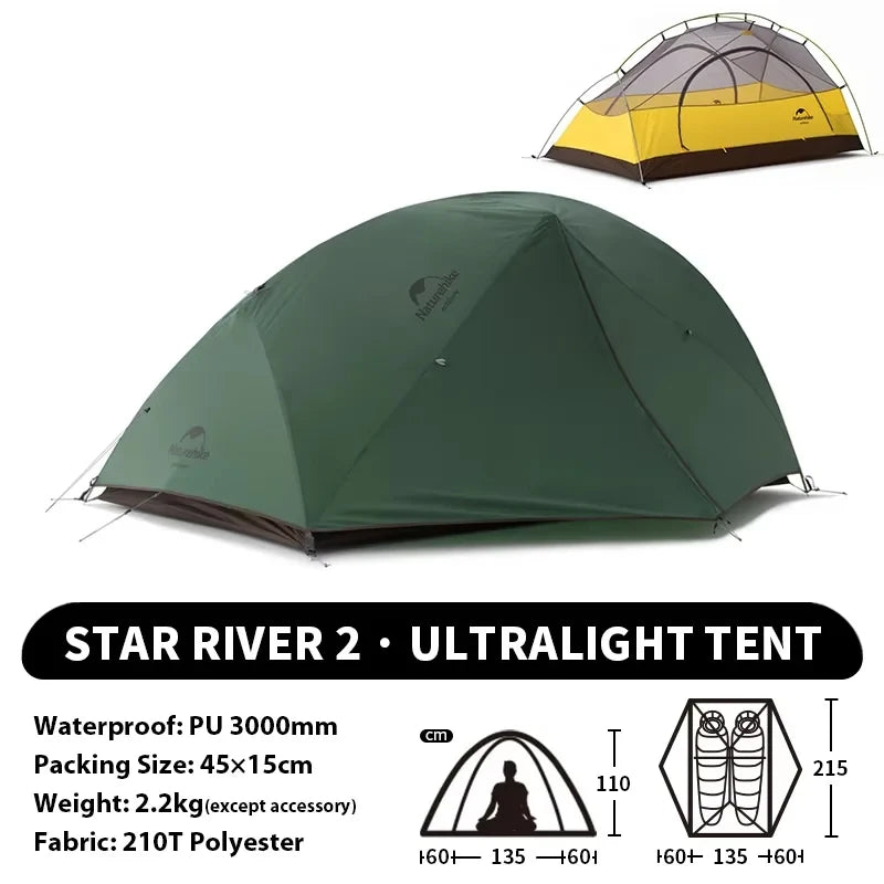 Ultralight Waterproof Tent 2 People 4 Seasons