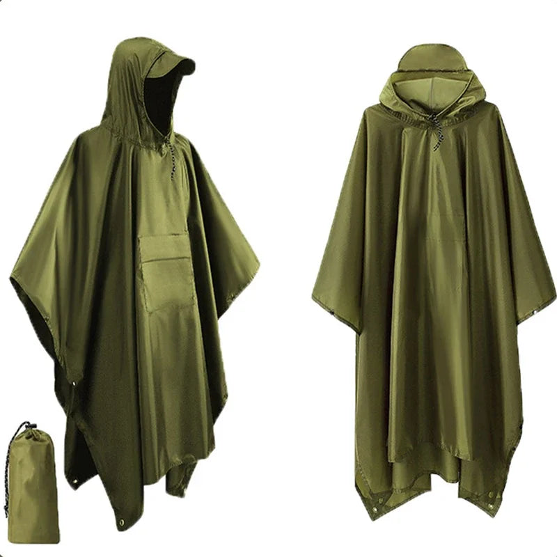 3 In 1 Military Raincoat  with Hood