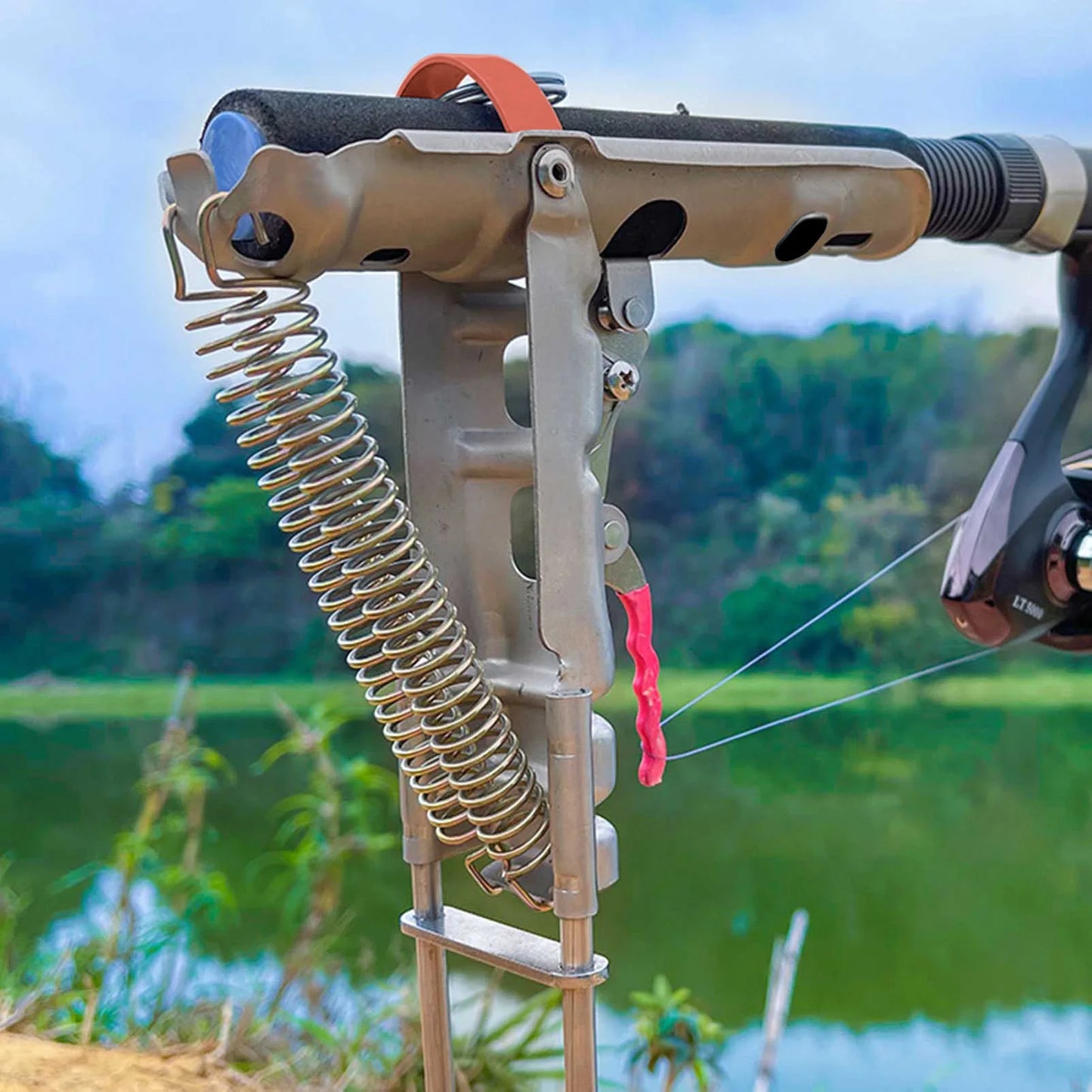 1-5pcs Automatic Fishing Rod bracket holders Stainless Steel pole stand Support double spring rest Brackets Fishing Accessories