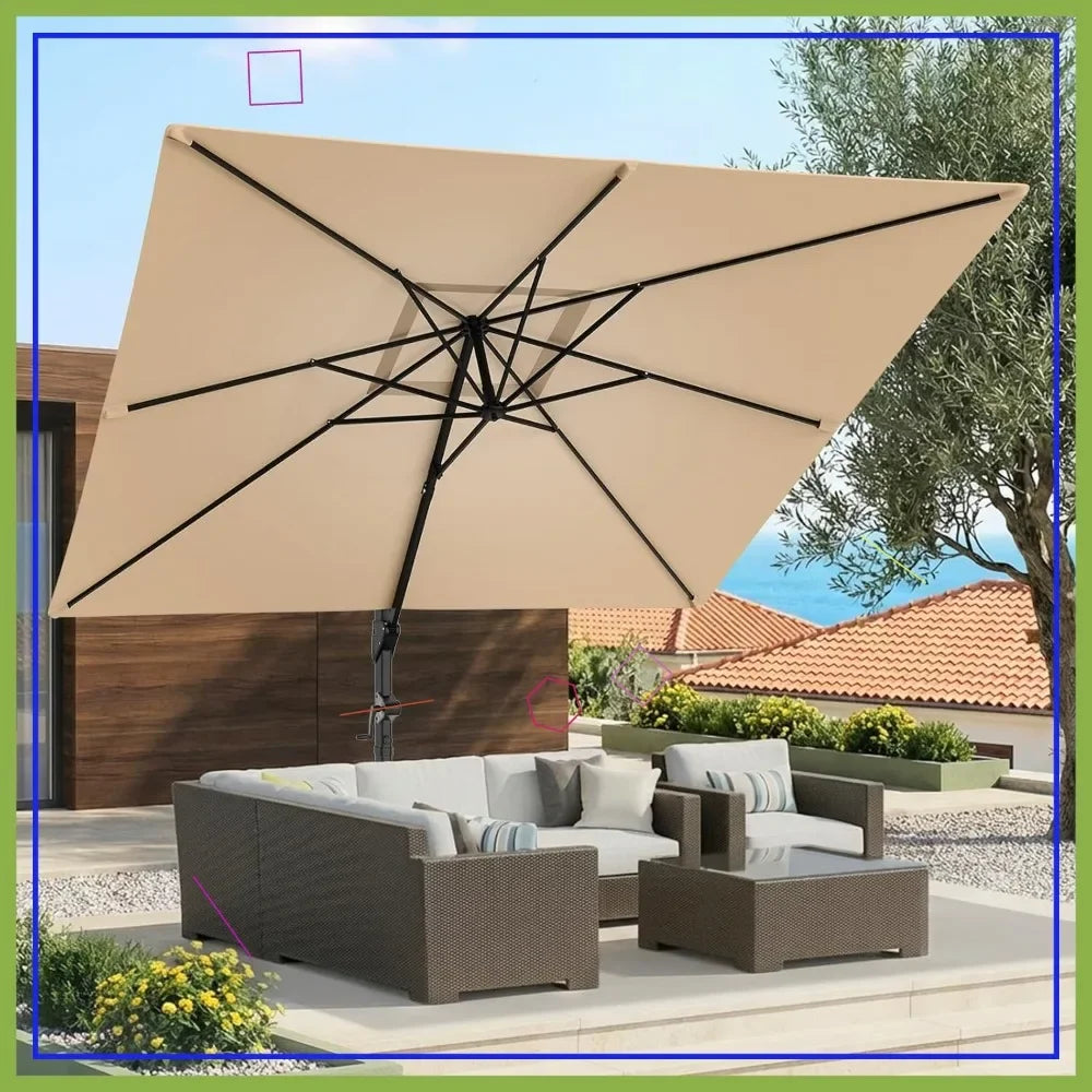 10x10 FT  Patio Umbrella with 360° Rotation
