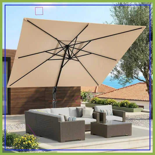 10x10 FT  Patio Umbrella with 360° Rotation
