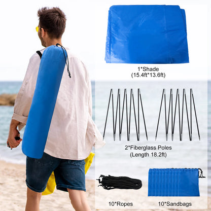 Portable Beach Wind-Powered Shade  200 Sq. Ft.