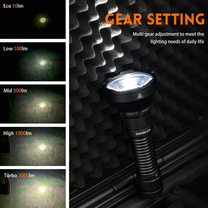 LED Flashlight  6000K 2000lm