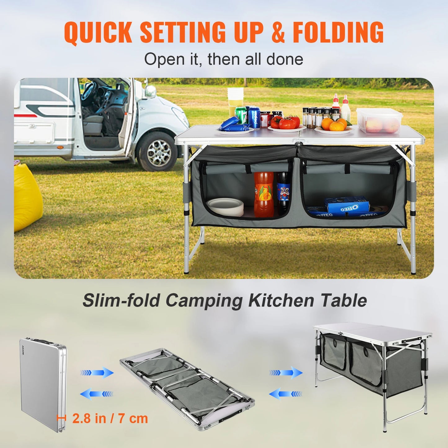 Campsite Kitchen Table  with Quick set-up
