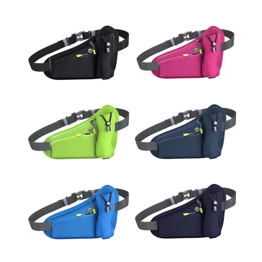 Hydration Belt Pack Reflective Running Waist Bag Large Capacity Water Bottle Holder Bag Multifunction for Hiking Walking