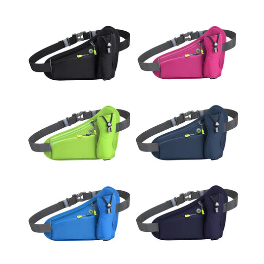 Hydration Belt Pack Reflective Running Waist Bag Large Capacity Water Bottle Holder Bag Multifunction for Hiking Walking