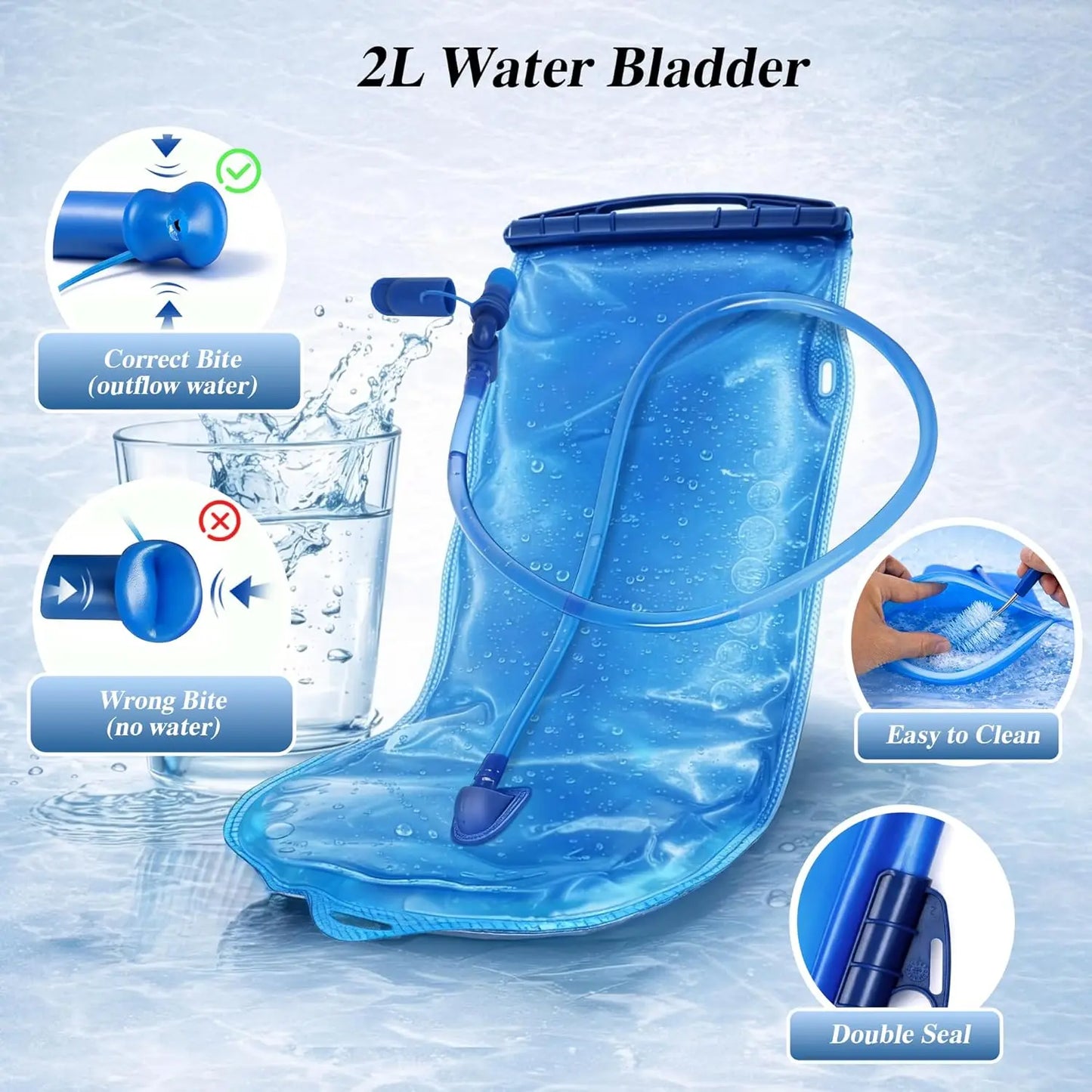 2 Pack Hydration Backpack with 2L Bladder, Lightweight Breathable Water Backpack for Hiking Running Cycling