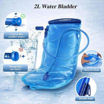 2 Pack Hydration Backpack with 2L Bladder, Lightweight Breathable Water Backpack for Hiking Running Cycling