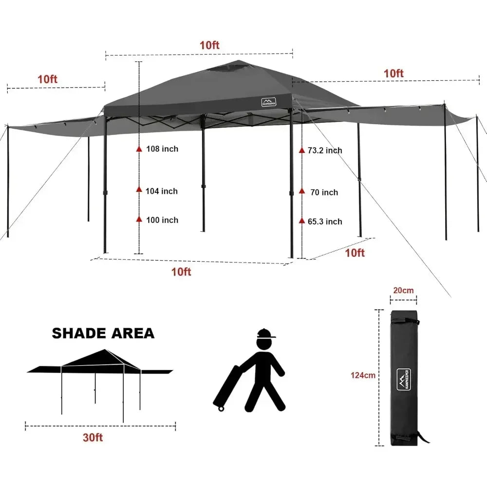 10x10 Easy Pop Up Canopy Tent with 2 Sidewalls
