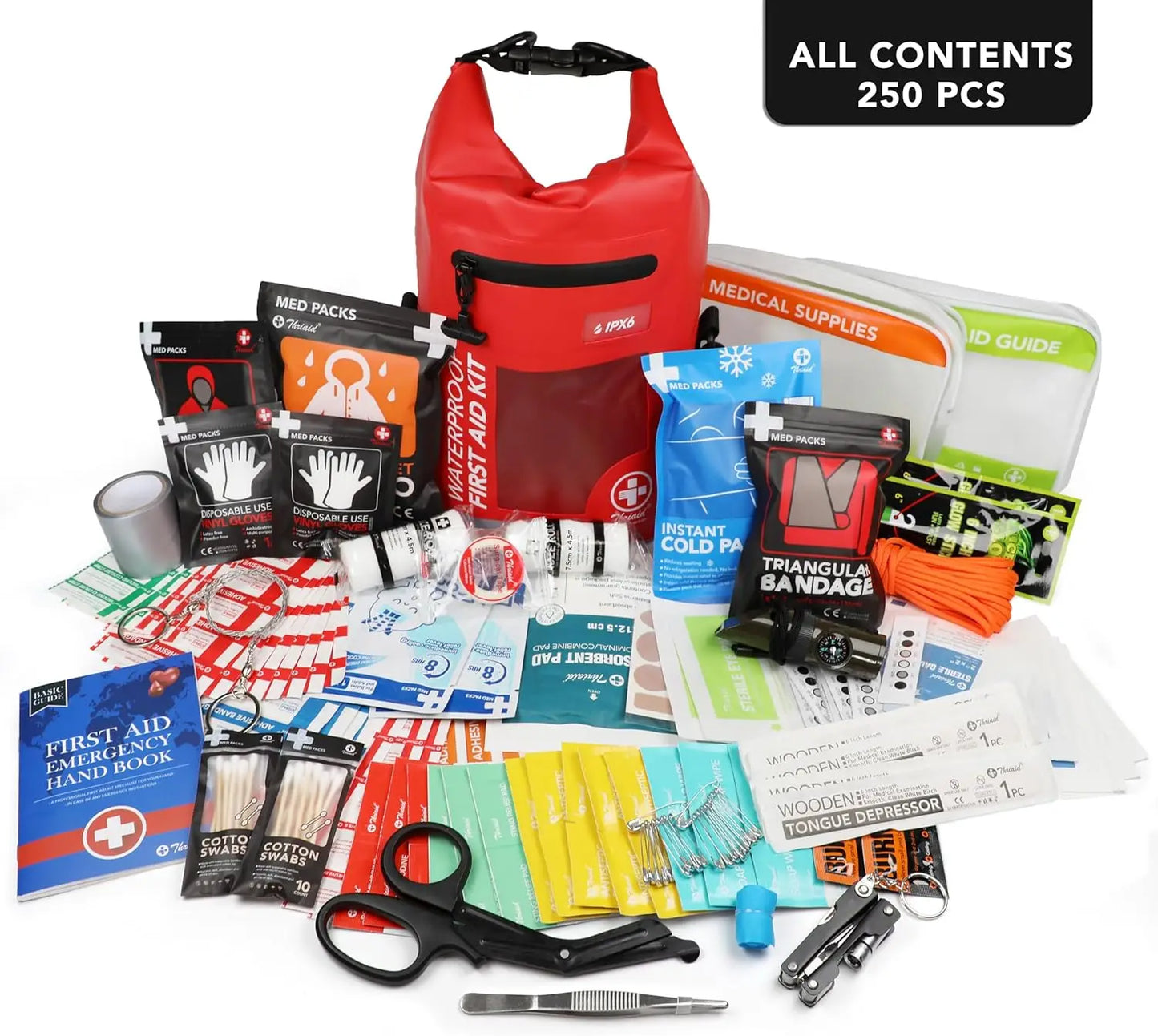 250-Piece Waterproof First Aid Kit