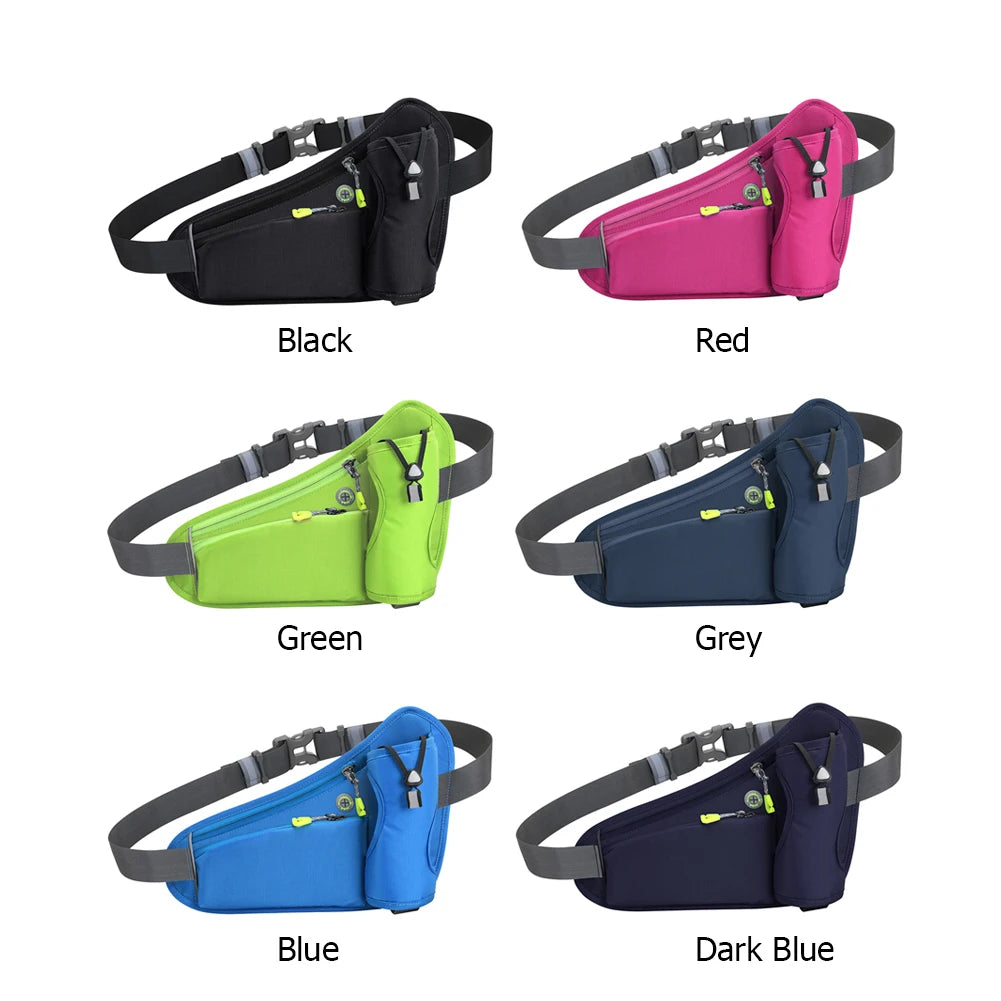 Hydration Belt Pack Reflective Running Waist Bag Large Capacity Water Bottle Holder Bag Multifunction for Hiking Walking