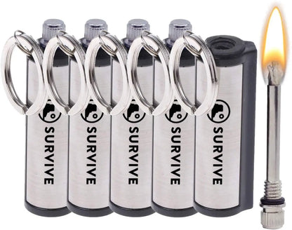 Permanent Fire Starter Keychain, 5 pack