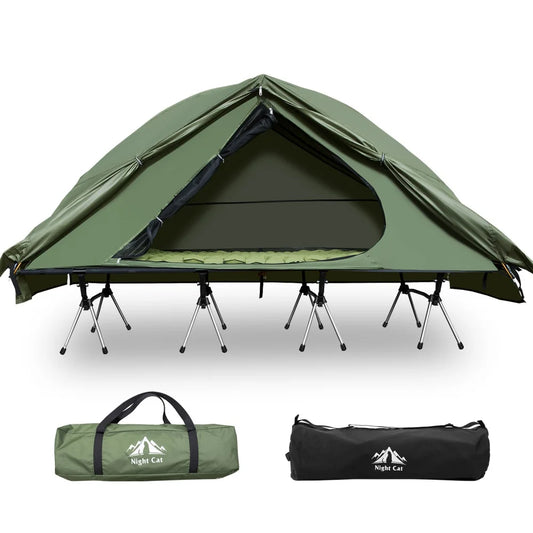 Elevated Camping Cot Tent with 16 Legs