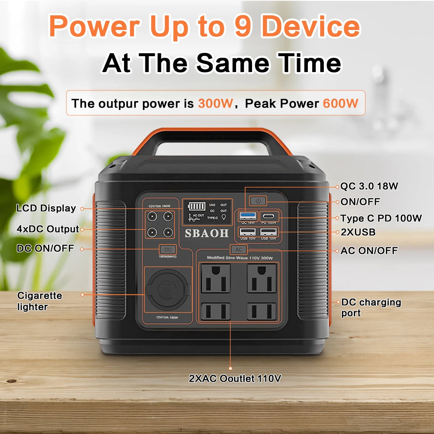 Portable Power Station, 300W