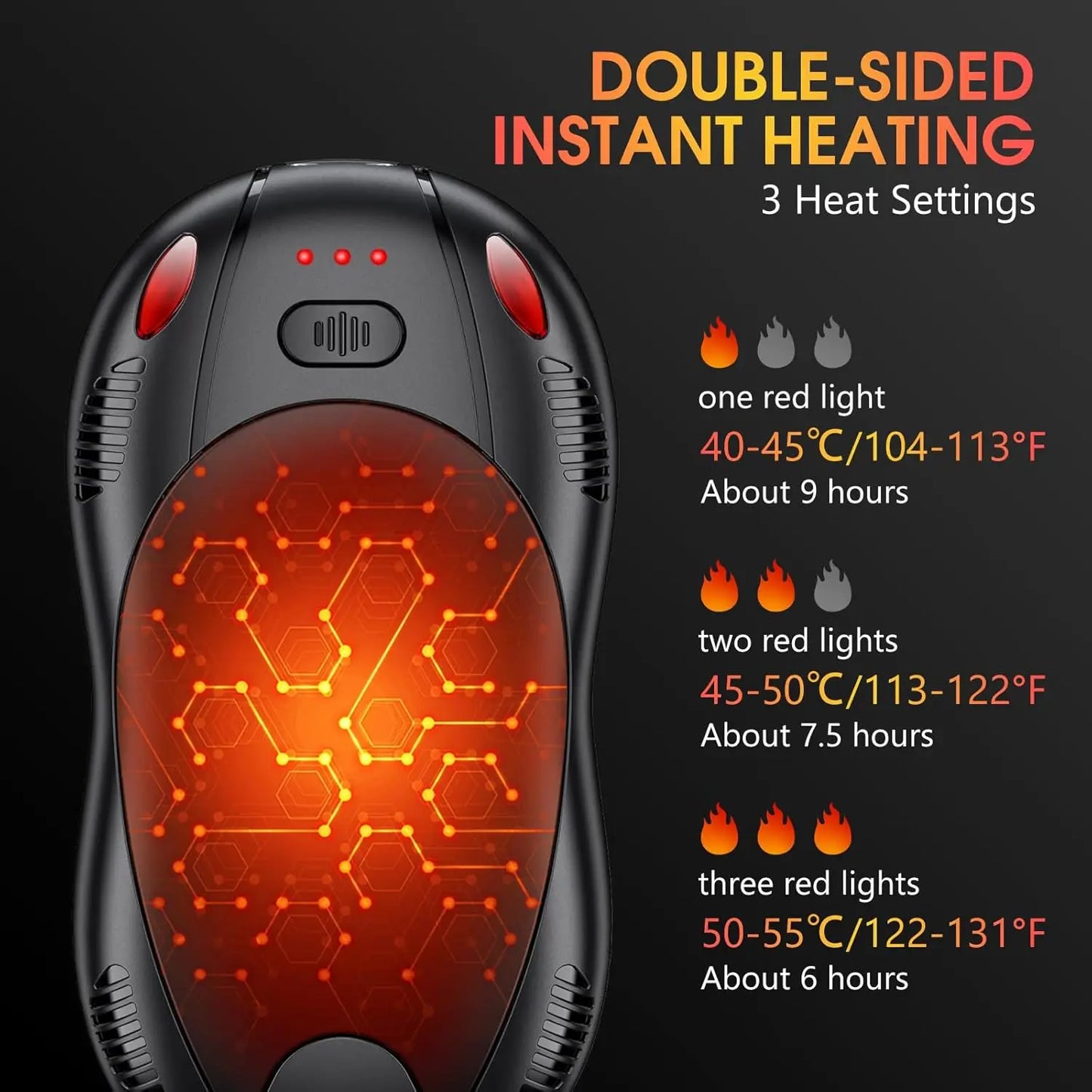Hand Warmers Rechargeable 10000mAh 2 Pack