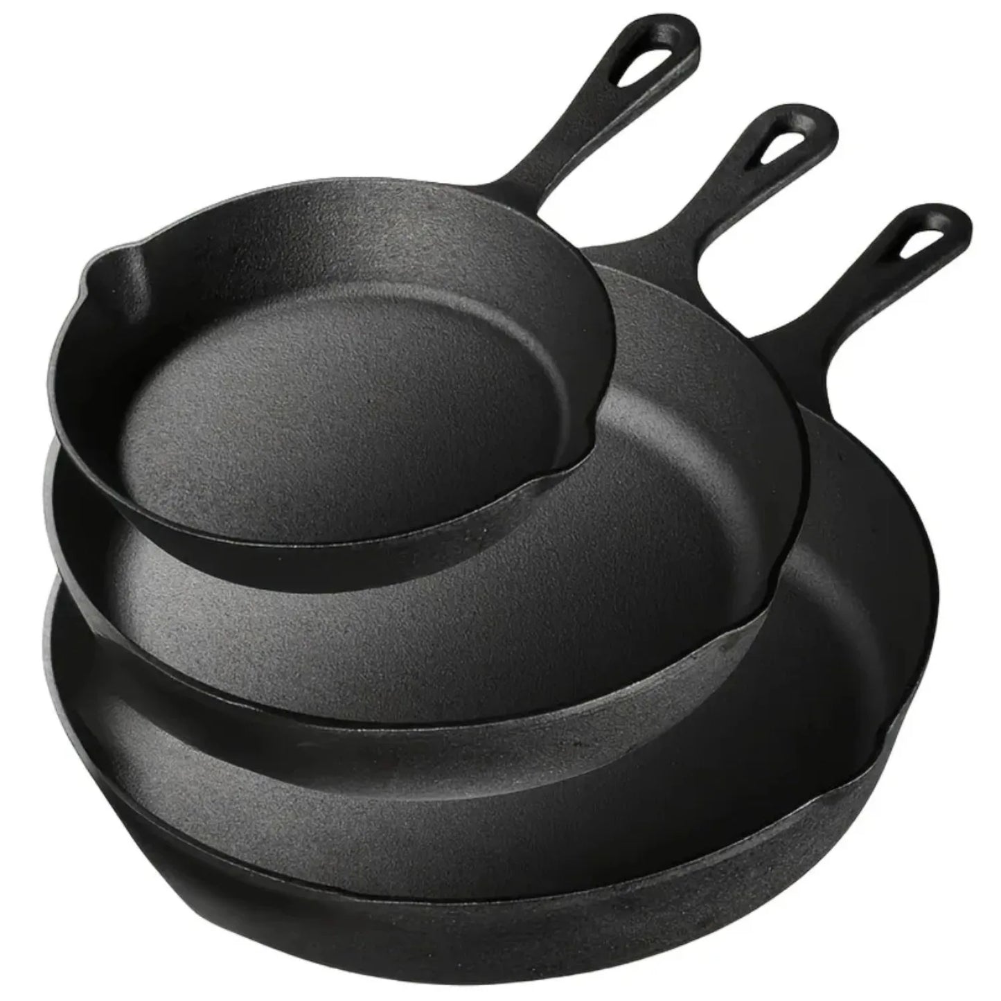 3PCS Pre-Seasoned Cast Iron Skillet Set