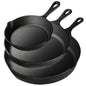 3PCS Pre-Seasoned Cast Iron Skillet Set